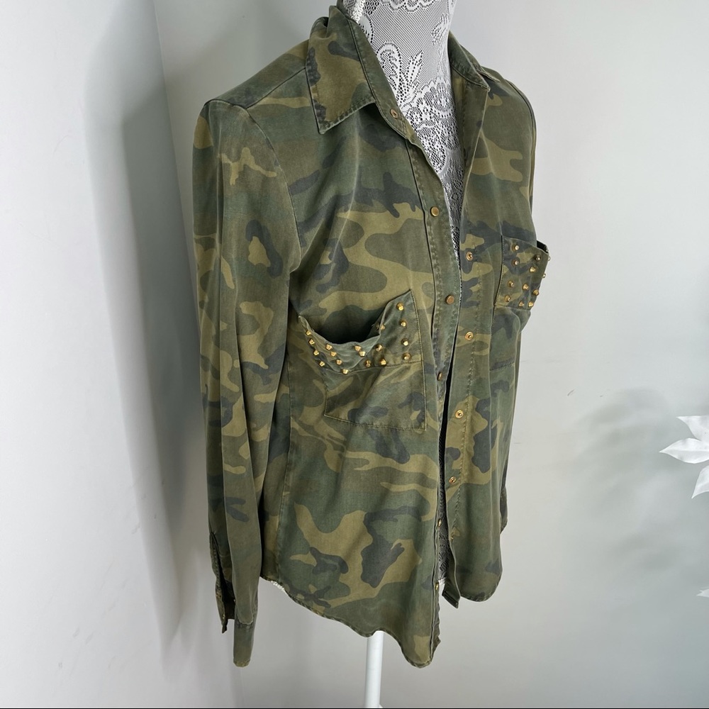 LARA Women Premium Denimwear Military Camo Blouse - Picture 6 of 9